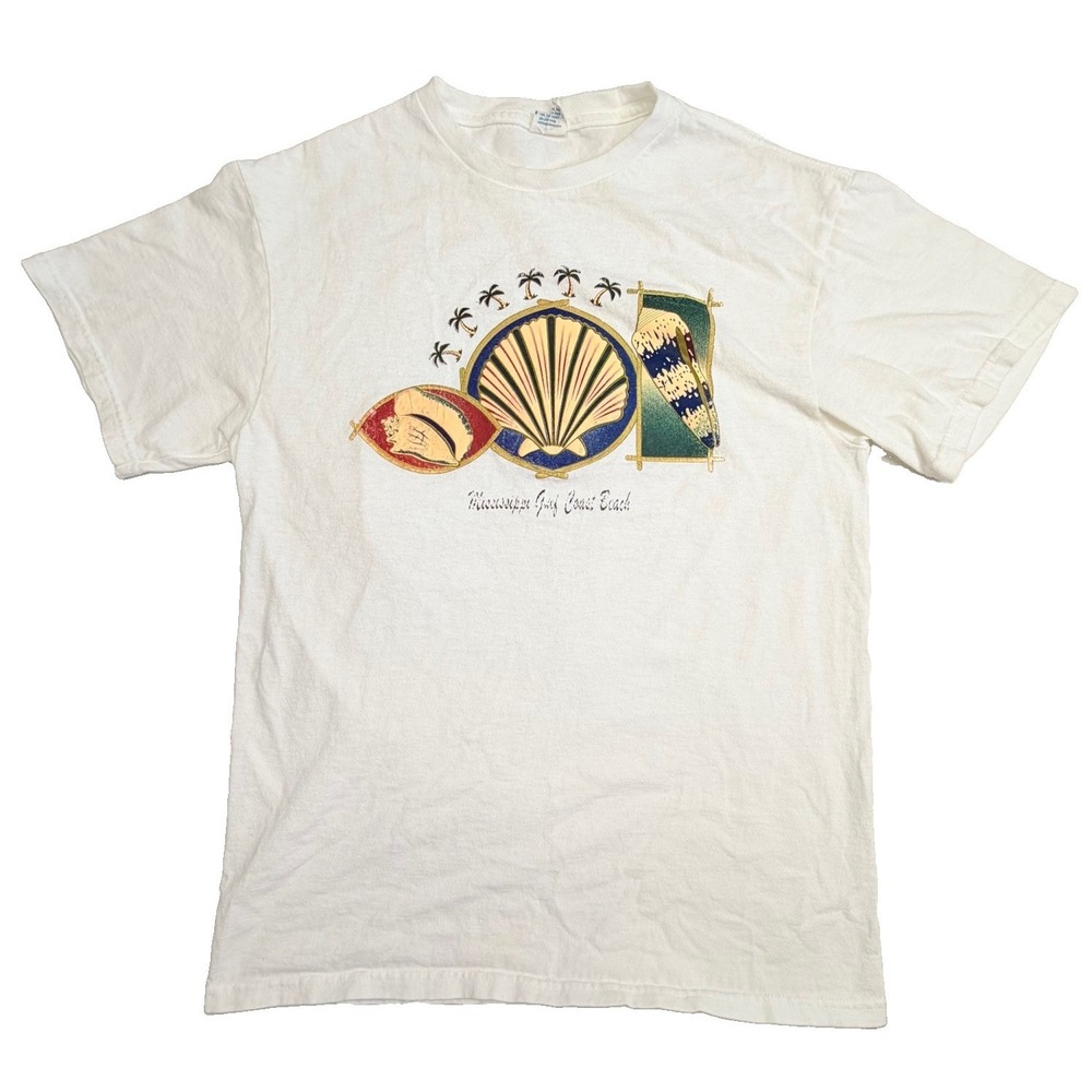 Vintage Y2K Delta Pro Weight Mississippi Gulf Coast Beach T Shirt Adult M